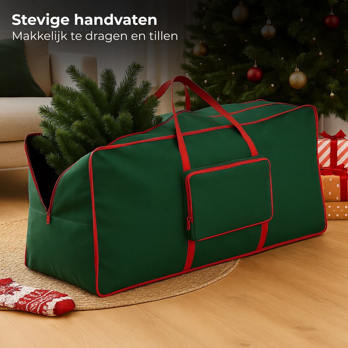 Zoegneer Kerstboom opbergtas op wielen efficiënte opslag voor kerstboom (zwart