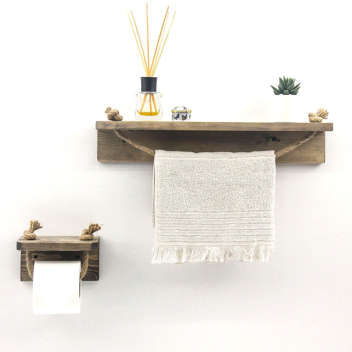 Skye Decor Wandplanken - Stijlvolle Walnoot - 50x10x9cm - Duurzaam Sparrenhout - wandrek
