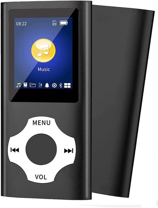 Vitdipy - MP3-Speler - Bluetooth - Incl. Oordopjes - Ingebouwde Luidspreker en E-Book Functie - Bluetooth mp3 speler - MP3-muziekspeler - Zwart