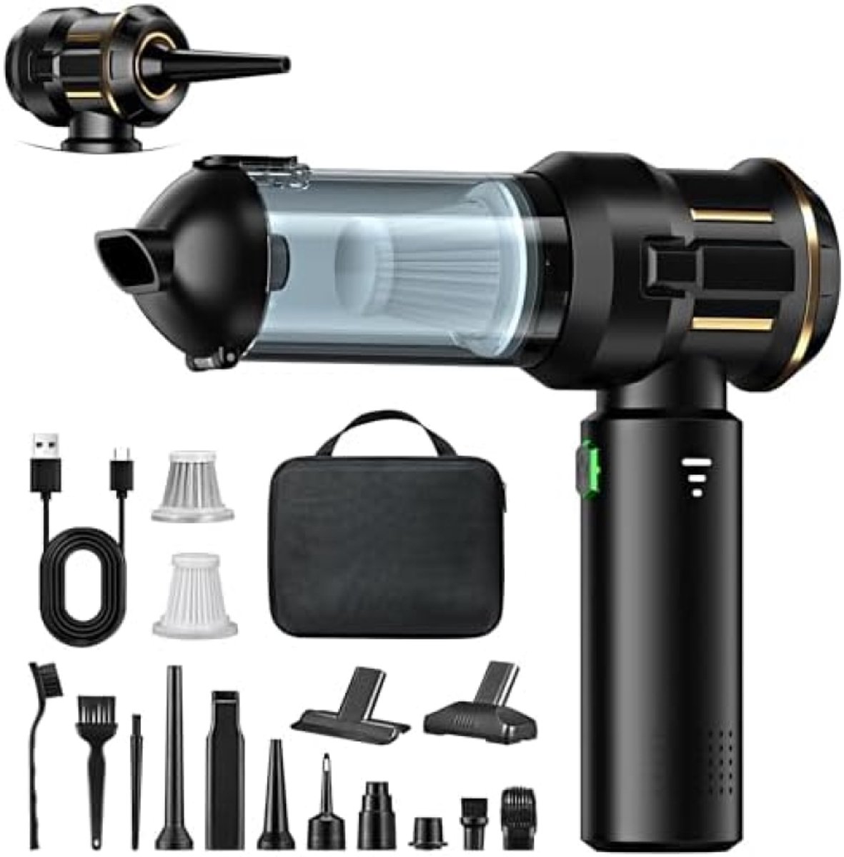 Draadloze Handstofzuiger 4-in-1 Mini Auto Stofzuiger - Draadloze - €119,95