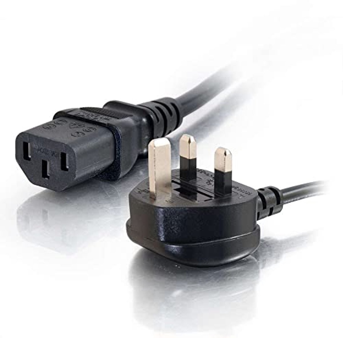 1 Meter UK Voedingskabel (IEC320C13 tot BS 1363) - Kettle Lead/Voedingskabel
