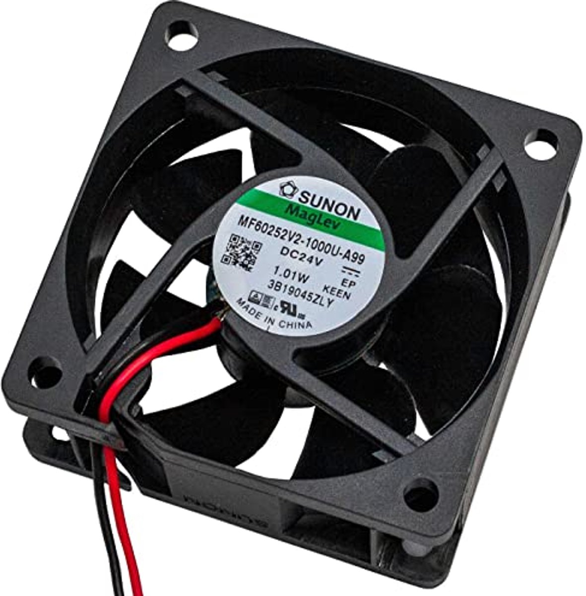 24V DC Ventilator 60x60x25mm met 32,8m³/h Luchtverplaatsing