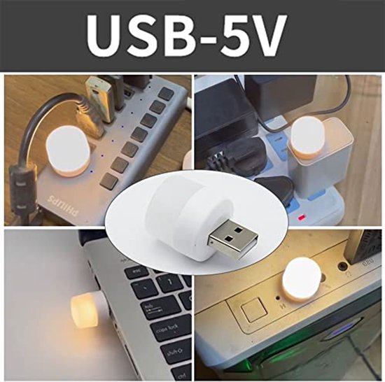 USB-verlichting bij nacht, mini-led-lamp, zonder lichtsensor, plug-in
