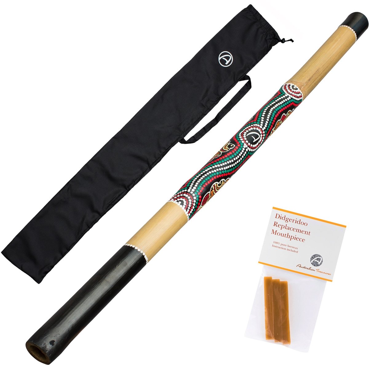 Bamboe Didgeridoo 120cm – Beschilderd met Tas en Lesmateriaal