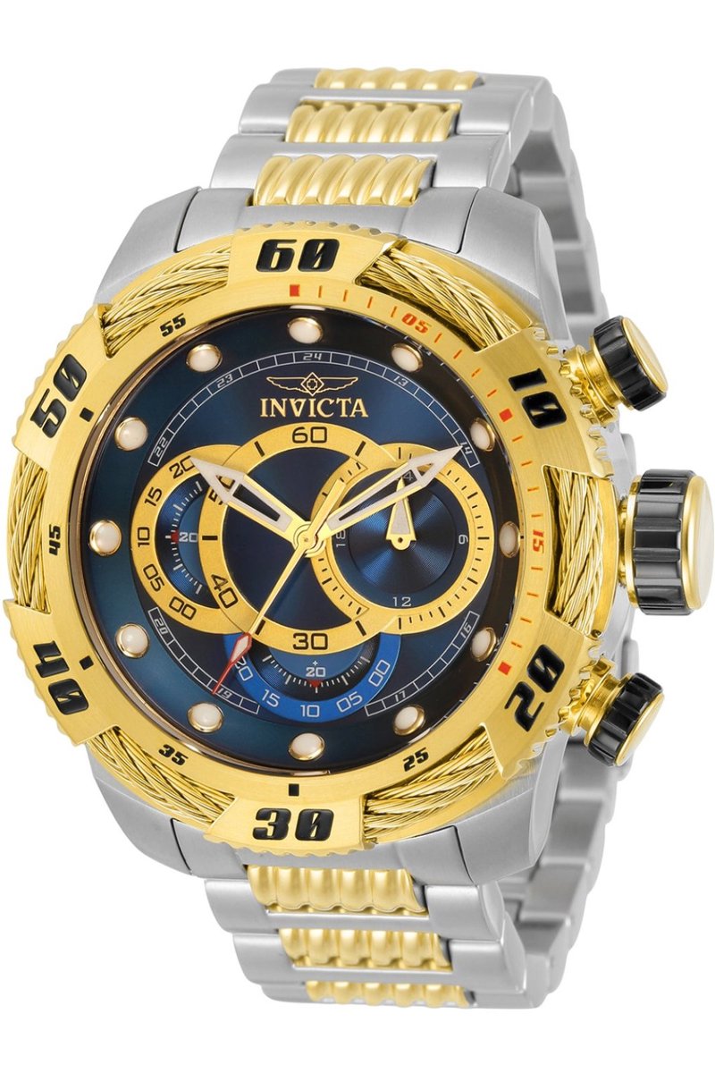 Invicta Speedway 34160 Heren Horloge - Waterdicht - Analoog - Quartz Uurwerk - Roestvrij Staal met blauwe Wijzerplaat - 50mm