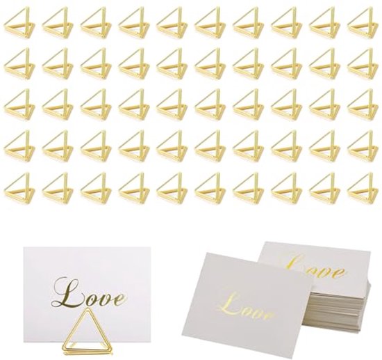 Urban Deco 16PK Table Number Holders 12 Inches Place Card Holder Metal Table Card Holders Picture Holders for Tables, Card Holder Stand for Wedding Décor Gold Sign Holder