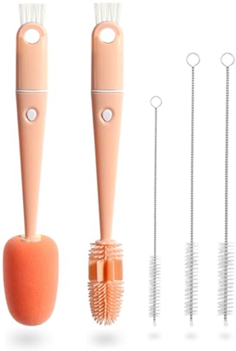Image of 4-in-1 Flessenborstel Set - Multifunctionele Reinigingsborstels voor Glazen en Rietjes