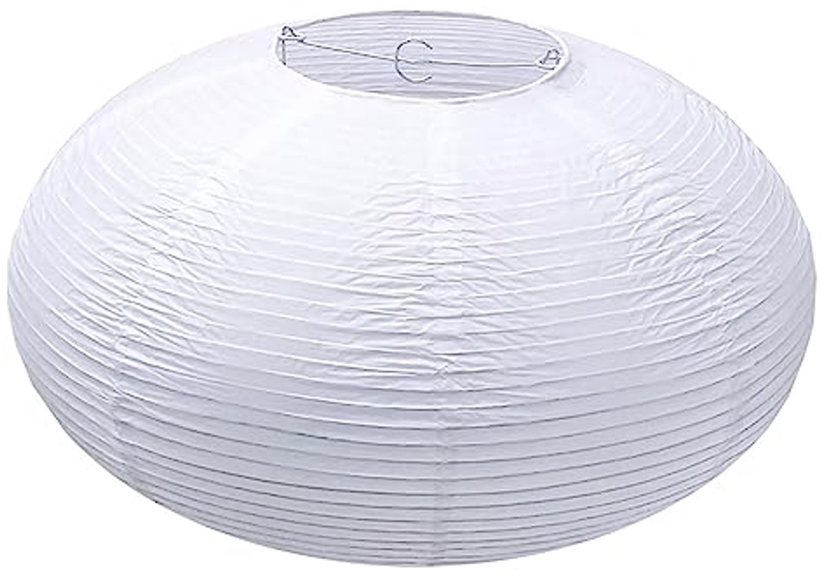 Witte ronde papieren lantaarn 16 inch - Chinese Japanse hanglamp (2 stuks)