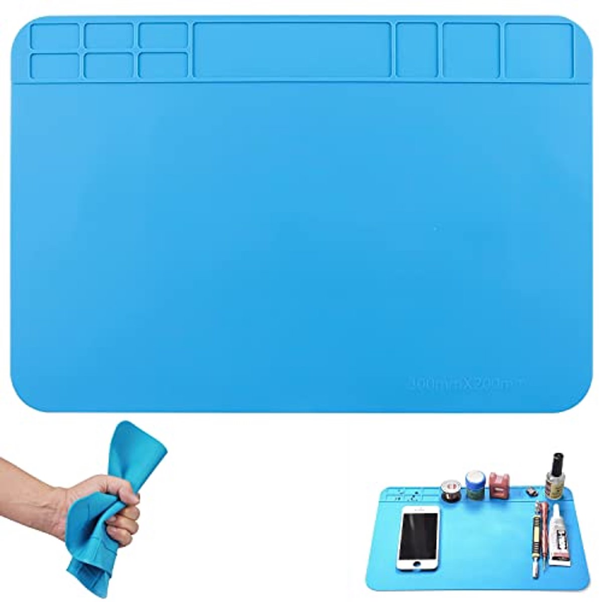 Hittebestendige siliconen soldeermat tot 500 °C - 30 x 20 cm voor solderen en reparaties