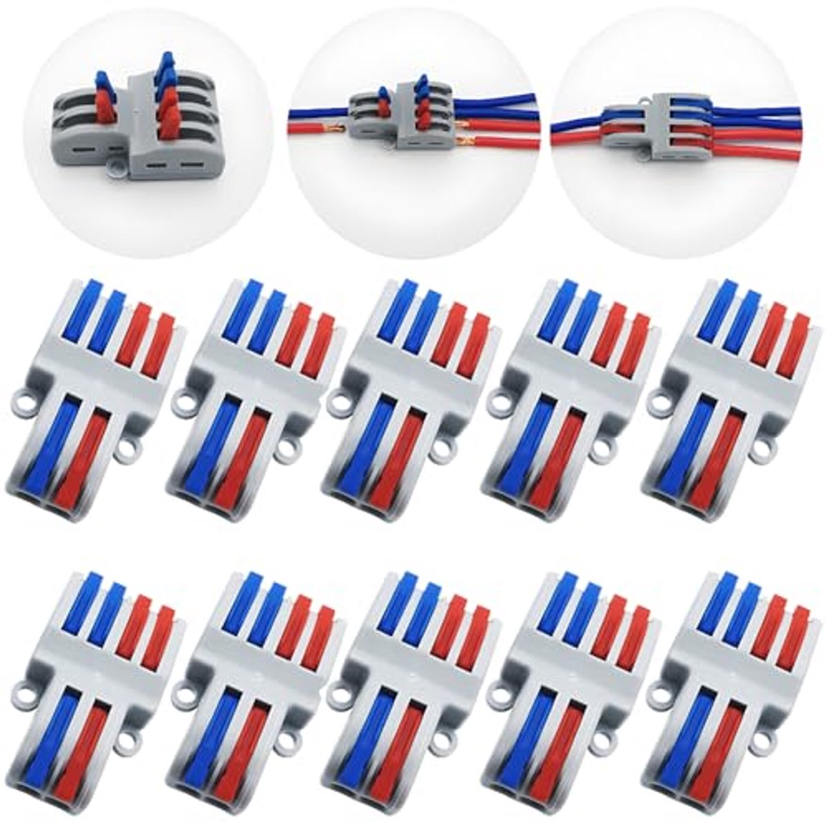 Compacte Draadconnectoren - 10 Stuks Hefboommoerconnector met Schroeven voor Snelbedrading