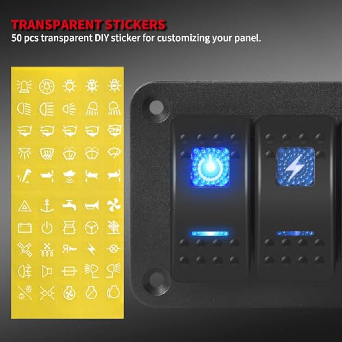 3-gang Tuimelschakelaar Paneel met LED Licht - 12V/20A, 24V/10A voor Auto, Marine, en Boot