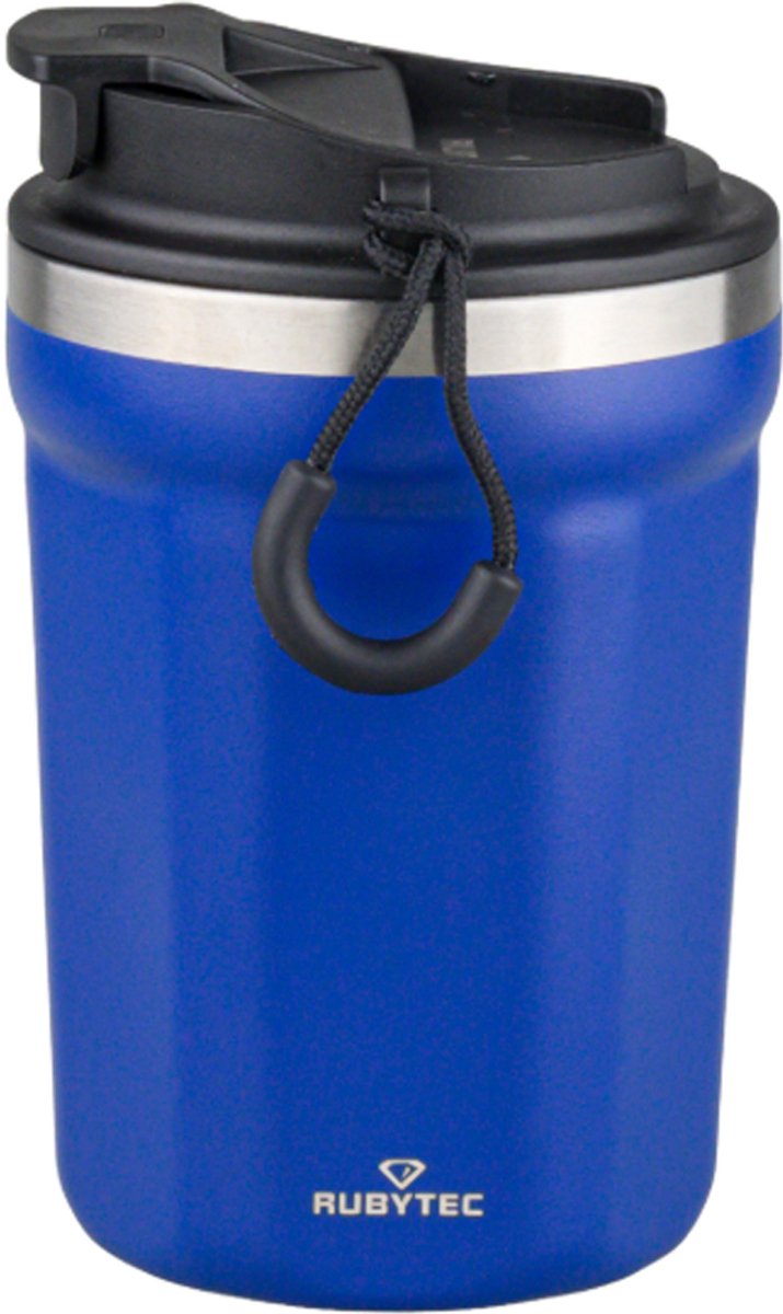 Rubytec Shira Mugshot - 200 ml - Thermosbeker - Koffiebeker To Go - Vacuüm Drinkfles - Thermosfles - Waterfles - RVS Drinkfles - Urenlang Koud of Warm Drinken - Lekvrij - BPA-vrij - Blauw
