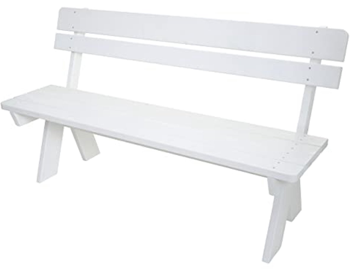 Tuinbank 3-Zits Massief Hout 148 cm Wit - Duurzaam en Stabiel