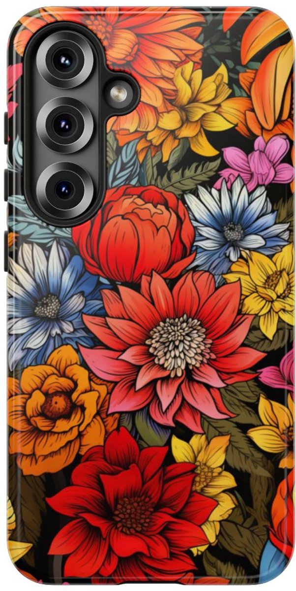 Levendig Bloemenpatroon – Telefoonhoesje Geschikt voor Samsung Galaxy S25