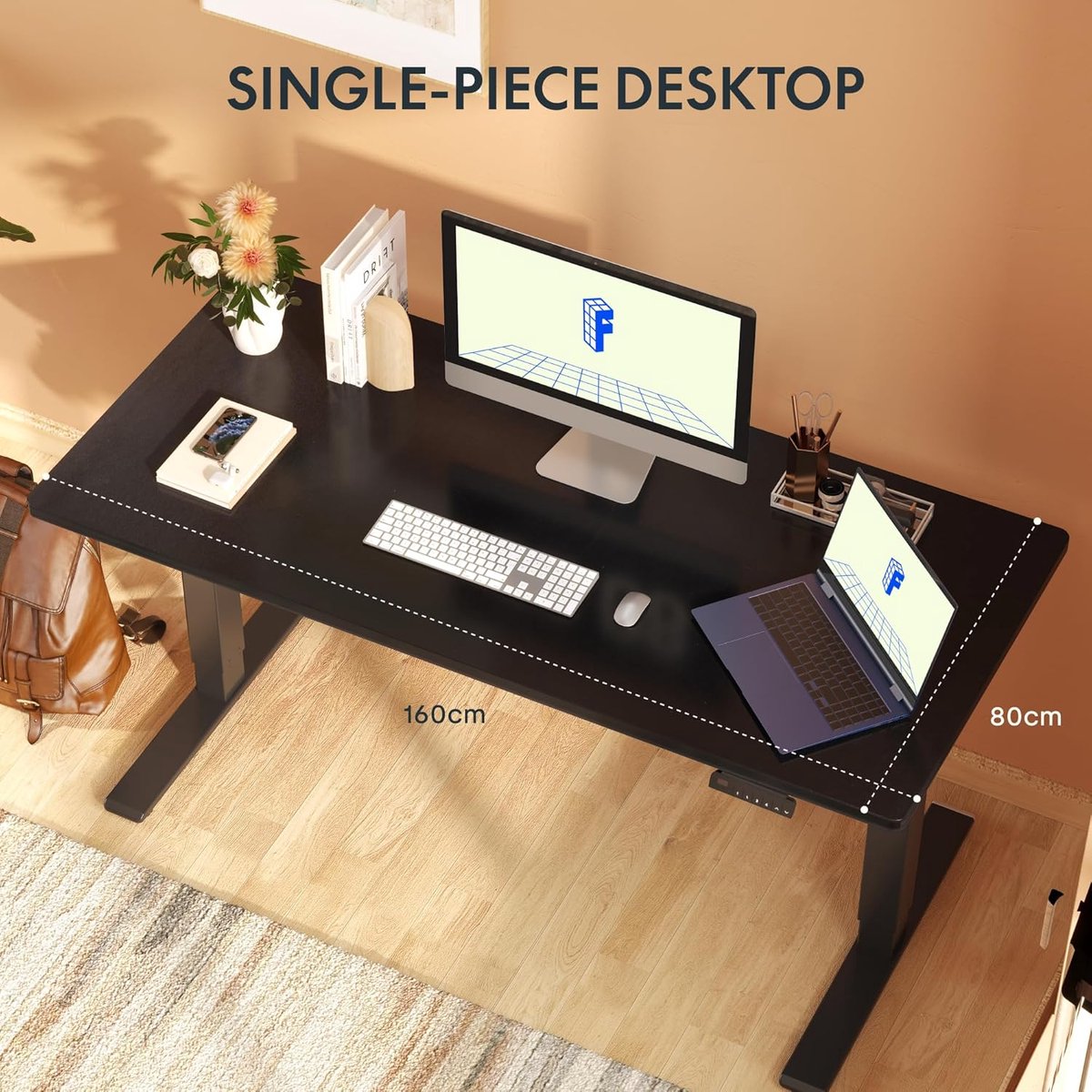 Elektrisch Zit Sta Bureau 160x80 cm Hoekbureau Verstelbaar met ...