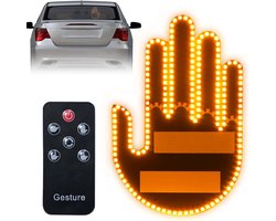 Vingerlampje: duim omhoog-omlaag lampje, vingerlampje met afstandsbediening, grappig gest led-lampje, coole auto-interieurverlichting, middelvingergebaar, autoaccessoires voor mannen en vrouwen