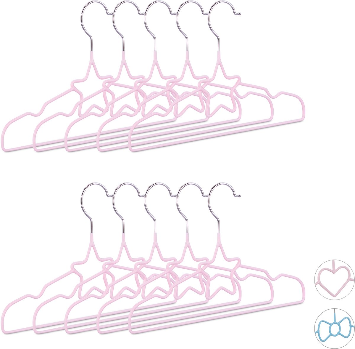 30x kinderkledinghanger - ster - kledinghanger kind - klerenhanger set roze