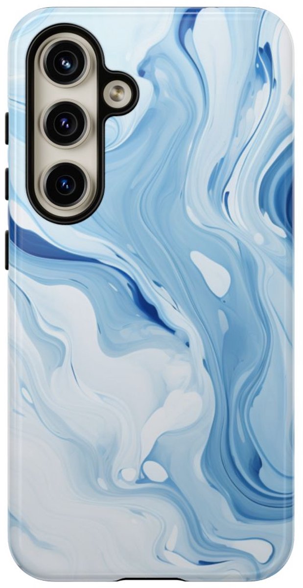 Blauw-Witte Marmerwerveling – Telefoonhoesje Geschikt voor Samsung Galaxy S24