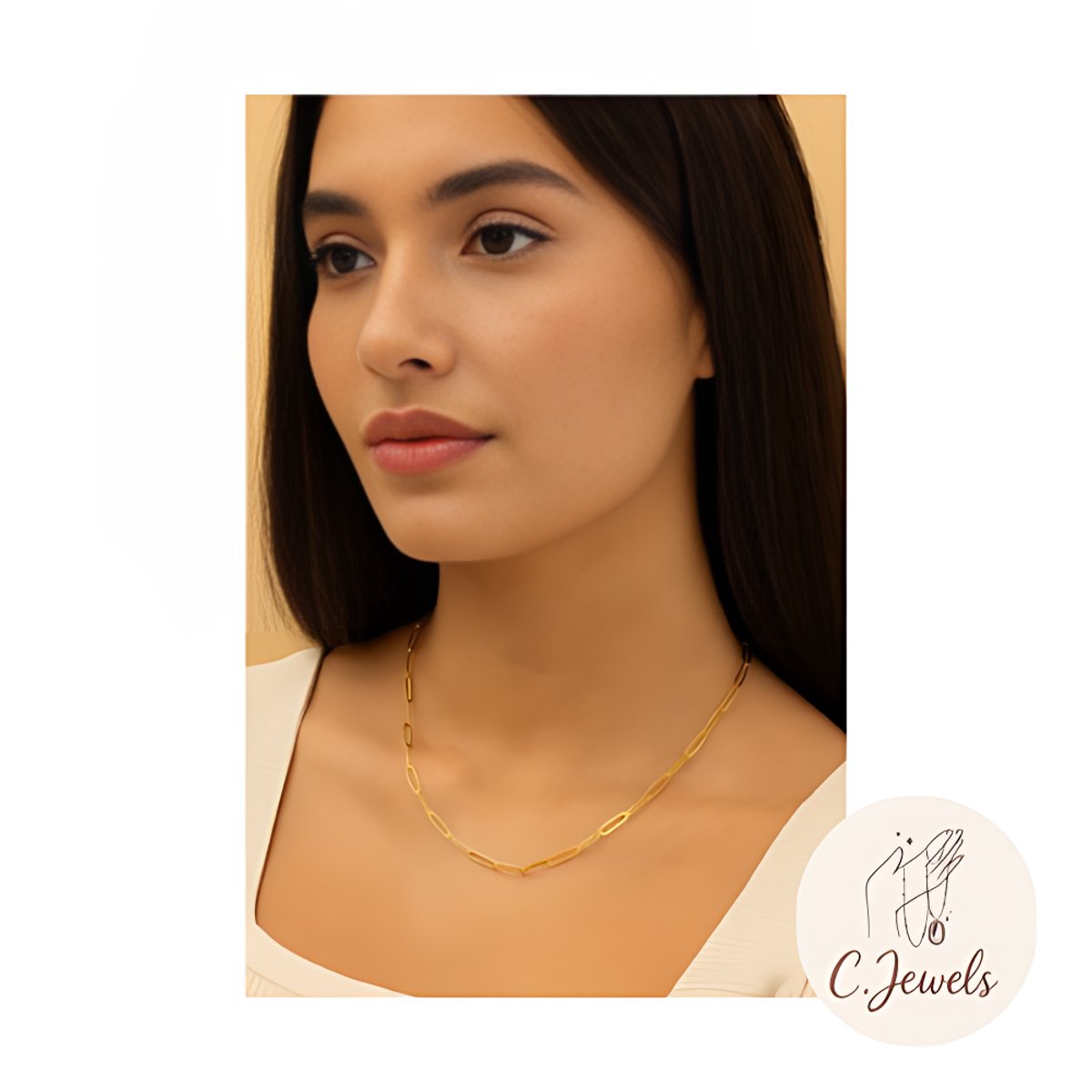 Goudkleurige - Schakel Ketting - Verstelbaar - Roestvrij Staal - Minimalistisch & trendy - Dames