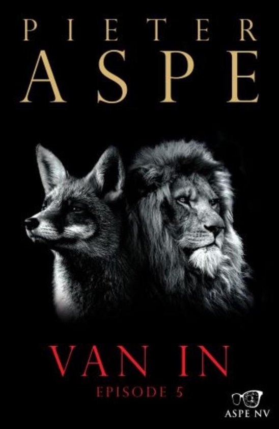 Couverture de livre avec un renard et un lion, titre 'Van In Episode 5'.