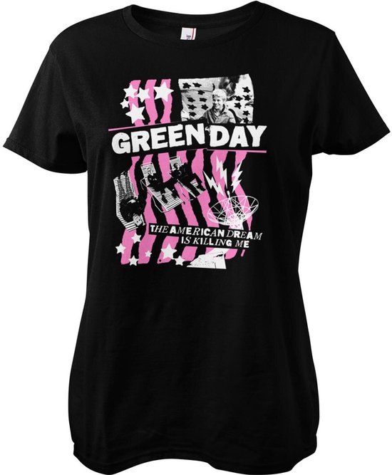 Green Day Damen T-Shirt American Dream Girly Tee WMX-5-GDAY007-H92-2 Black-XL