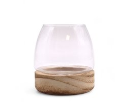 Mini-terrarium op natuurlijk tunghout - 10x10cm