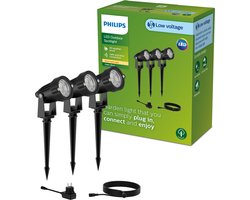 Philips GardenLink Caper 24V sokkellamp met spies - zwart - set van 3