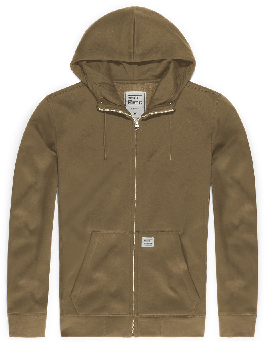 Vintage Industries Sweatjack Cruz Hooded Sweatshirt Zand Creme