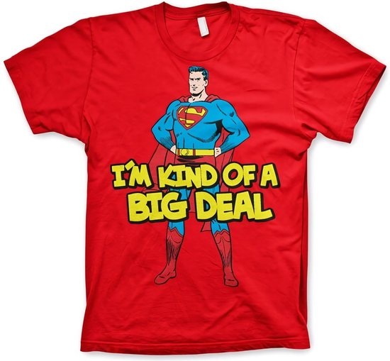 DC Comics Superman Heren Tshirt -2XL- I'm Kind Of A Big Deal Rood
