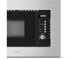 Klarstein Magnetron Verosteel inbouwmagnetron met grill – 20 l, 700 W & 800 W grill, 8 programma's, touchbediening, roestvrij staal, geïntegreerde magnetronoven - 20L - voor Keuken - Timer - RVS - glas Display - Microwave