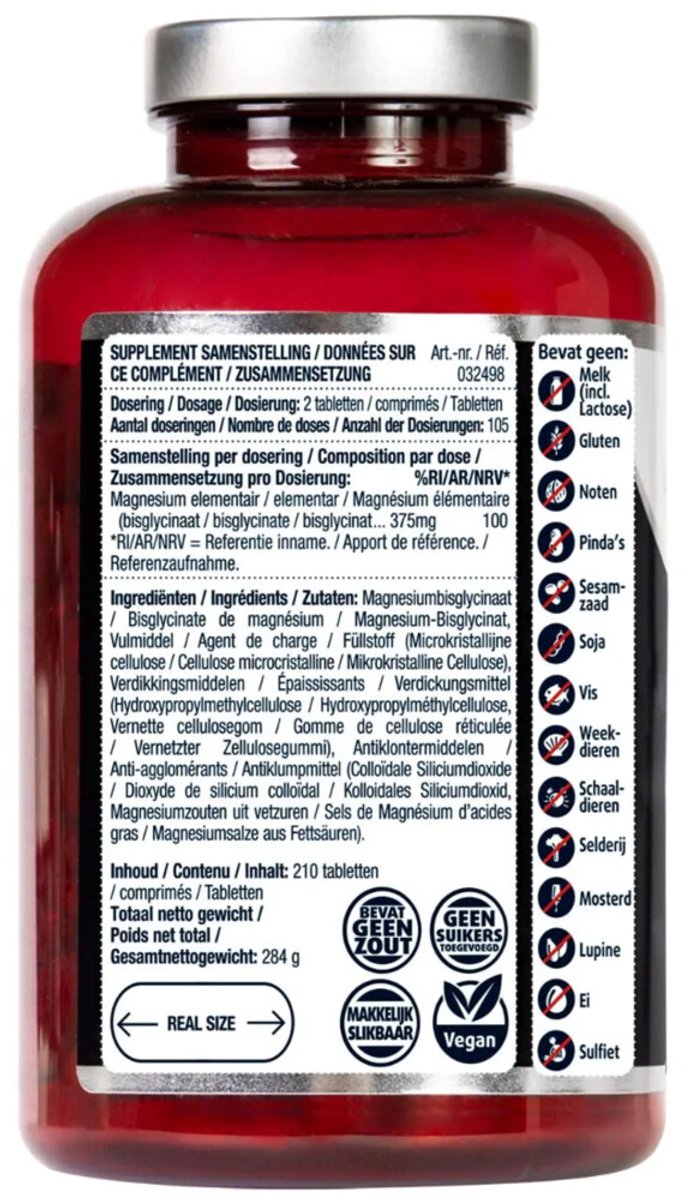 Lucovitaal Magnesium 375mg Bisglycinaat - 2 x 210 tabletten - Voordeelverpakking — afbeelding 4