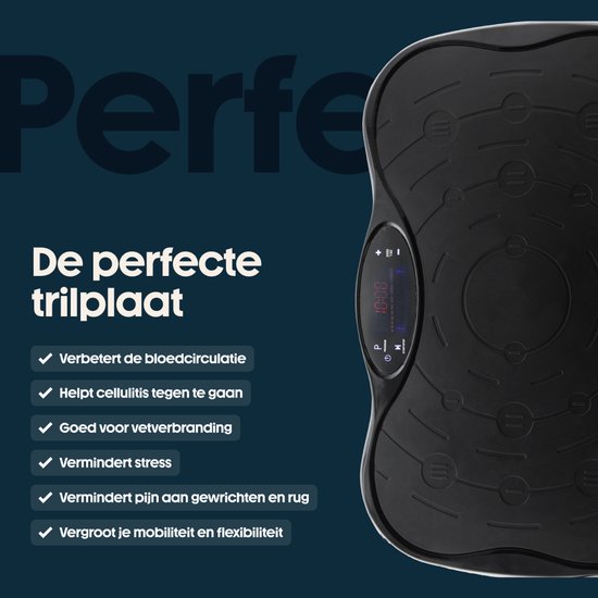 Rockerz Fitness® - Plaque vibrante - Plaque vibrante fitness - Powerplate - Bandes élastiques incluses - Avec musique Bluetooth