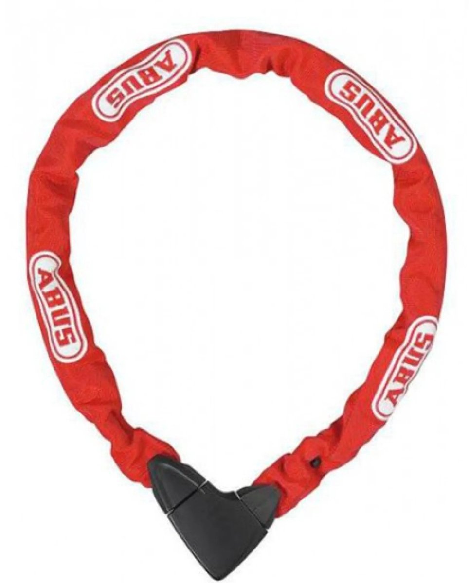 ABUS Kettingslot - Vierkantketting - Gehard Staal - Rood - 110 cm - ART2** Gecertificeerd