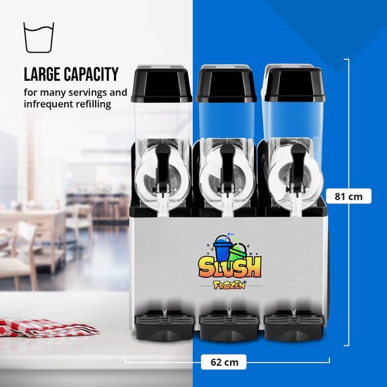 Royal Catering Slush Puppy Machine - Slush maker - 3 x 12 L van Royal Catering — afbeelding 5