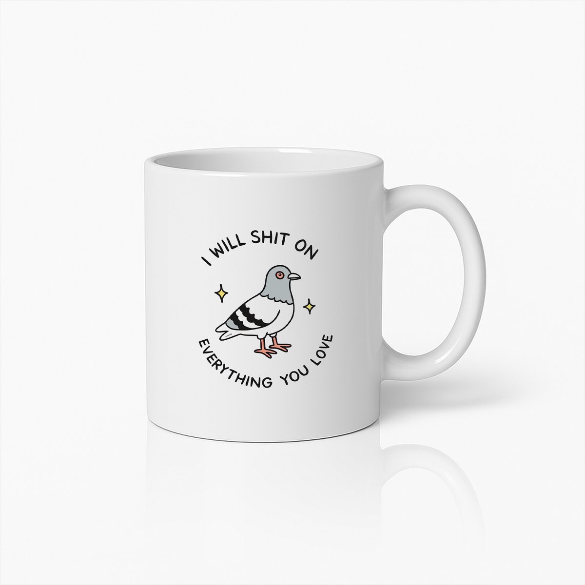 330ml Grappige Duif Mok – Humoristische Keramische Koffiebeker met Gedurfde Tekst