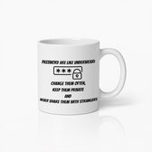 Tasse « Les mots de passe sont comme des Sous-vêtements » 330 ml – Tasse à café humoristique avec citation sur la cybersécurité – Cadeau Perfect pour les passionnés de Tech et de sécurité