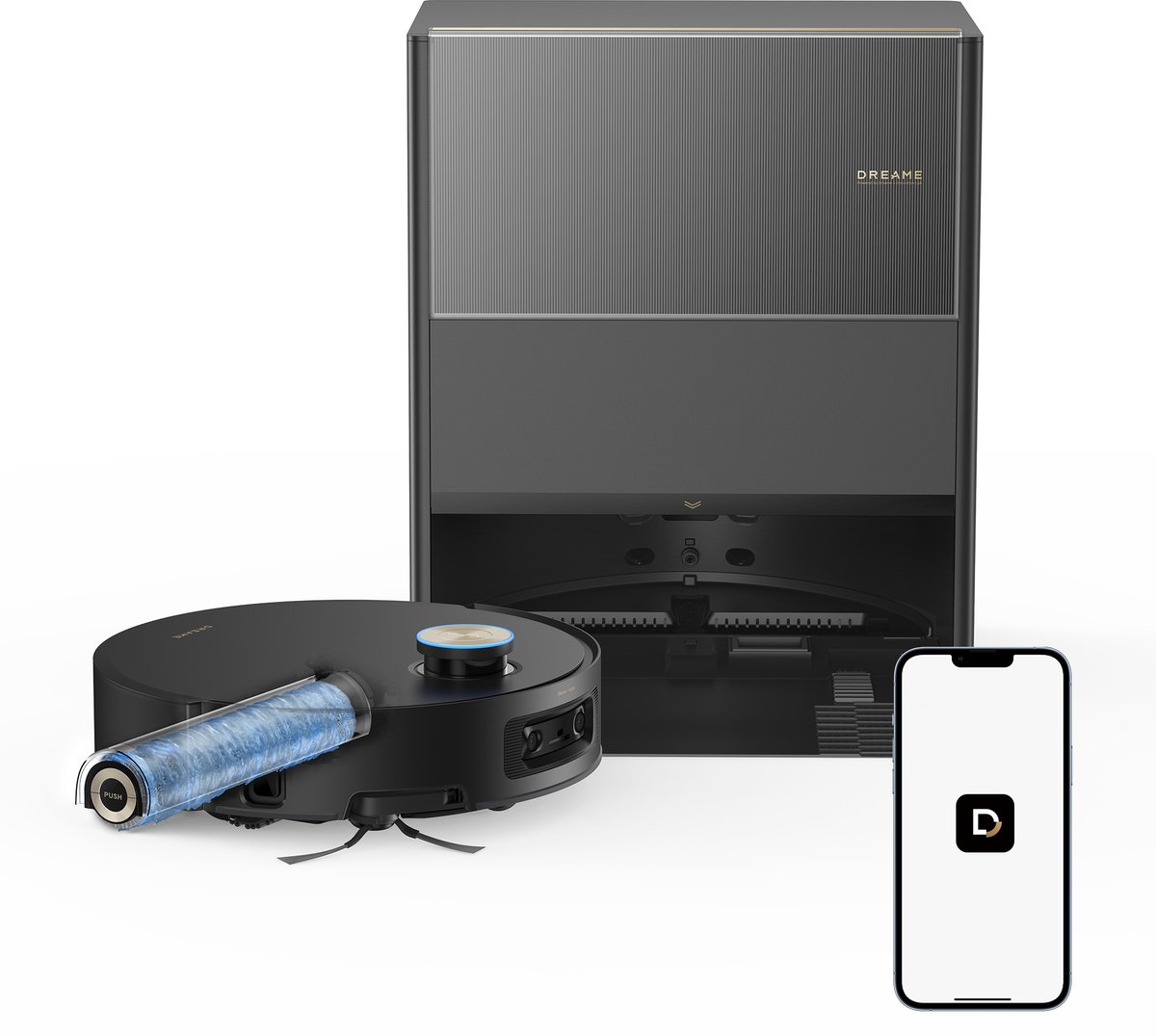 Afbeelding 3 van Aqua 10 Ultra Roller Complete Black – Robotstofzuiger met dweilfunctie – 30.000Pa Zuigkracht – AquaRoll™ & ThermoHub™ 100°C zelfreiniging – Tapijtveilig & slim Omnesight™ 2.0 navigatie – Voor harde vloeren & drempels