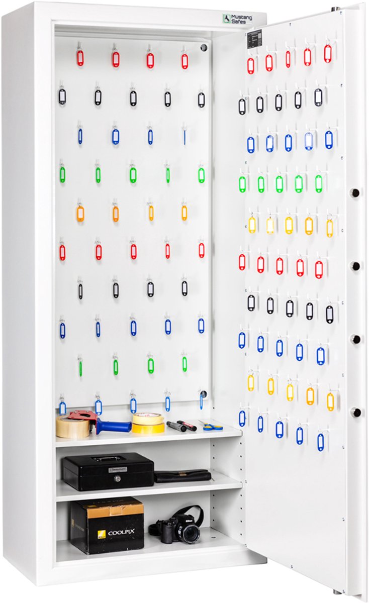 MustangSafes Sleutelkluis voor 100 sleutelbossen MS-0022 S2 - 100 Sleutelhaken - Dubbelbaard Sleutelslot