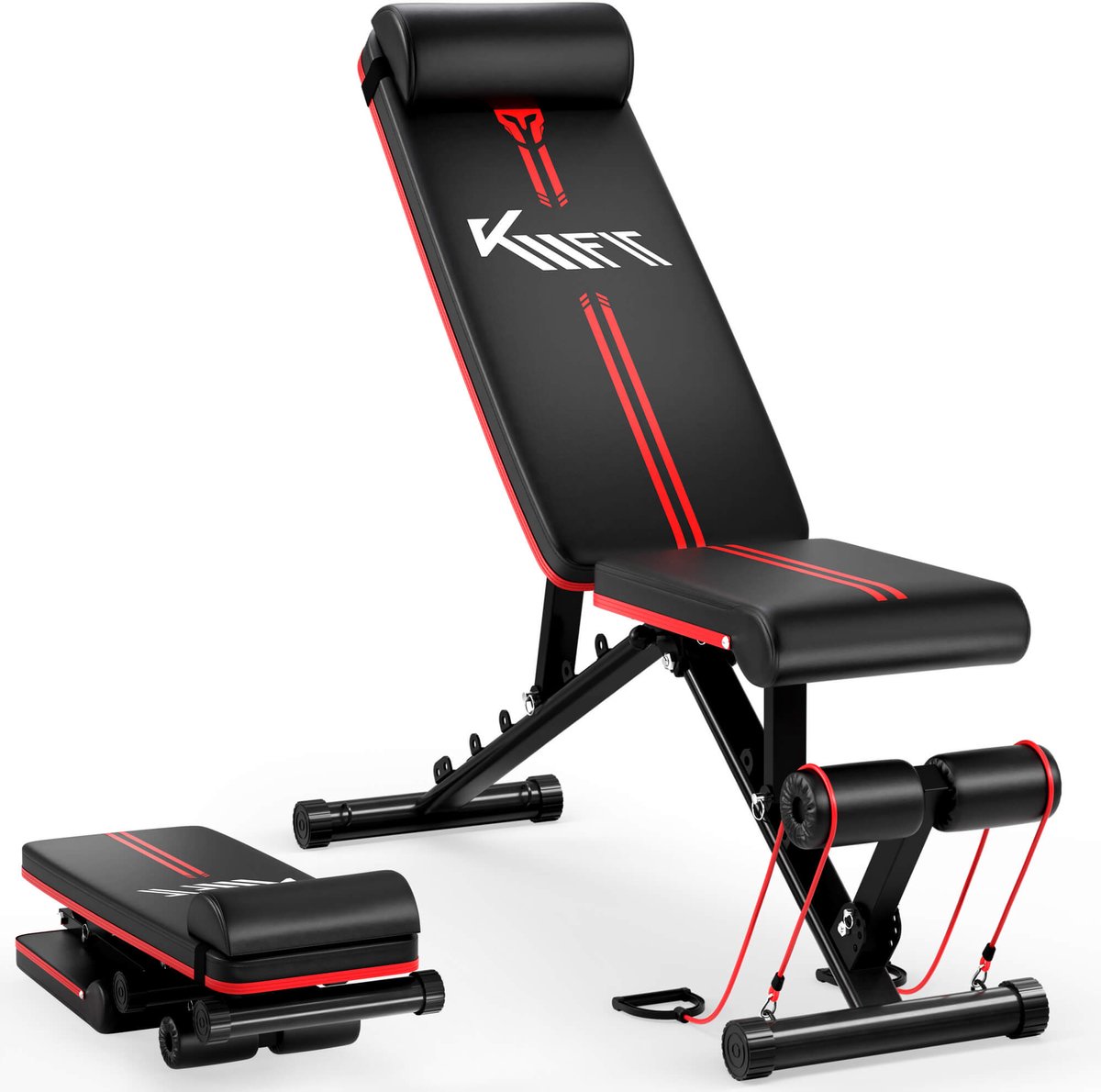 KM-Fit Multifunctionele Opvouwbare Gewichtsbank Full Body Workout Fitness Sport