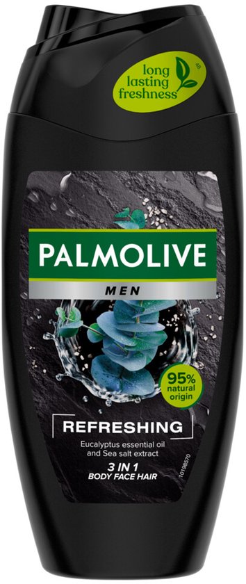 Palmolive Men 3-in-1 Body Face Hair Refreshing Etherische Eucalyptusolie Zeezoutextract - 6 x 250 ml - Voordeelverpakking