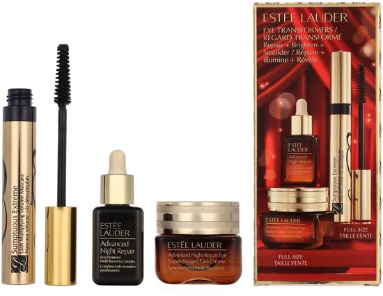 E.Lauder Eye Transformers Repair Set 38 ml - Advanced Night Repair Eye Supercharged Gel Creme 15ml/Advanced Night Repair 15ml/Sumptuous Mascara Extreme Black 8ml