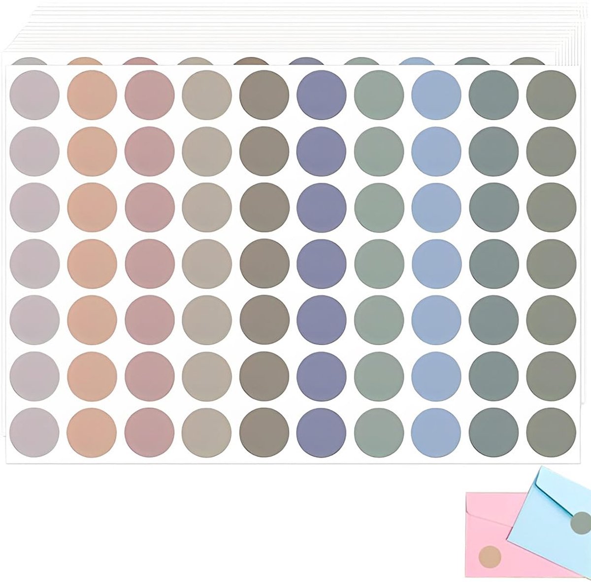 SULIUDAJI 1050 Stickers - 19mm Kleurige Ronde Stickers - Voor Thuis en Kantoor - 10 Kleuren