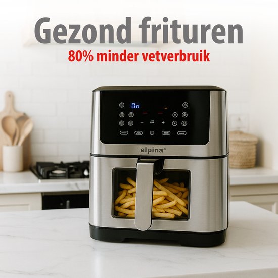alpina Airfryer XXL - Friteuse à Air Chaud 8L - 1800W