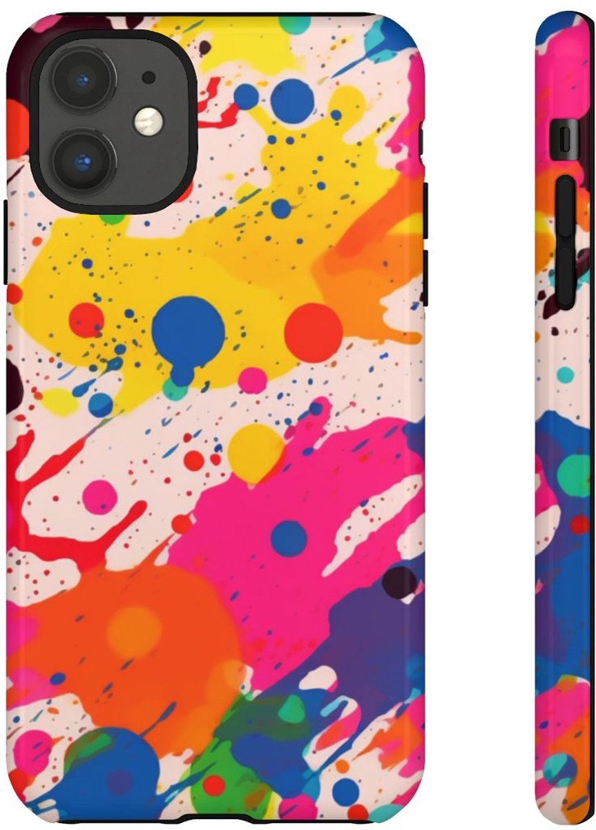 Kleurrijke Verfspatten Abstract Patroon – Telefoonhoesje Geschikt voor iPhone 11