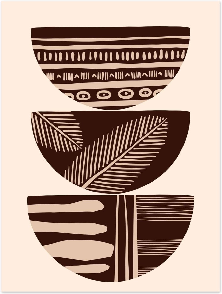 Poster Boho – Patterned stack 30x40 cm - exclusief lijst