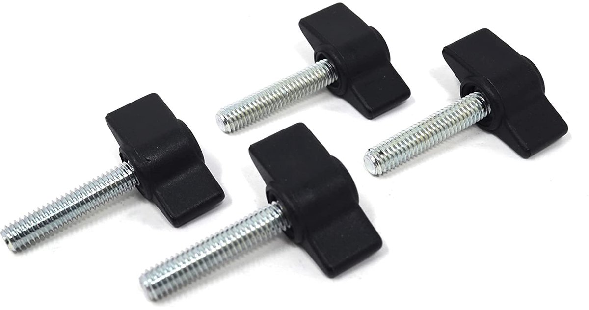 4x Vleugelschroef M4 - Kunststof - Met Stalen Schroefdraad - 28 mm