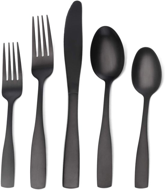 Odoland Lightweight Shatterproof Cutlery Sets for 4, Microwave and Dishwasher Safe Plates Bowls Mug Kit, Reusable Tableware with Cutlery, for Camping