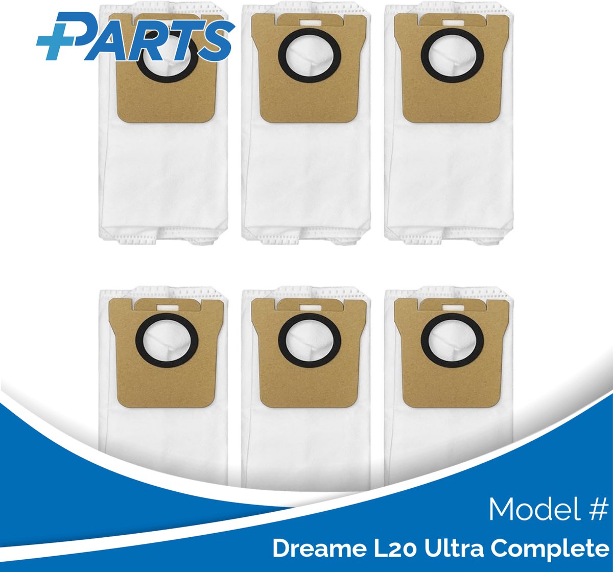 Dreame L20 Ultra Complete Stofzakken (6 Stuks, Plus.Parts® alternatief voor RDB3)