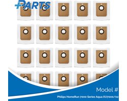 Philips HomeRun 7000 Series Aqua XU7000/02 Stofzakken (20 Stuks, Plus.Parts® alternatief voor XV1472/00)