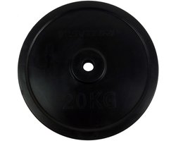 Tunturi Halterschijf - Halter gewichten - 1x 20kg - 30mm - Rubber - Incl. fitness app